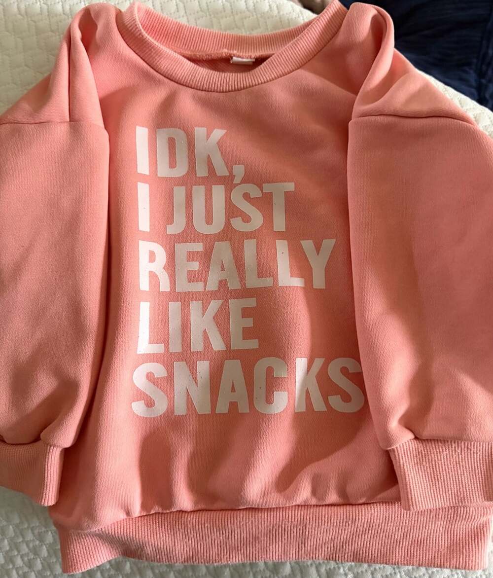 Idk I Just Really Like Snacks Sweatshirt Size 2-3Y Pink Polyester